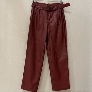 PU brown leather pant Size 4